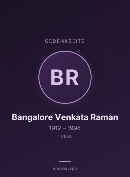 Gedenkportrait von Bangalore Venkata Raman