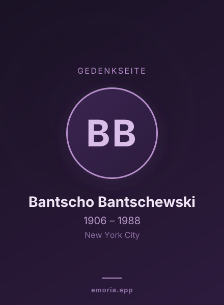 Gedenkportrait von Bantscho Bantschewski