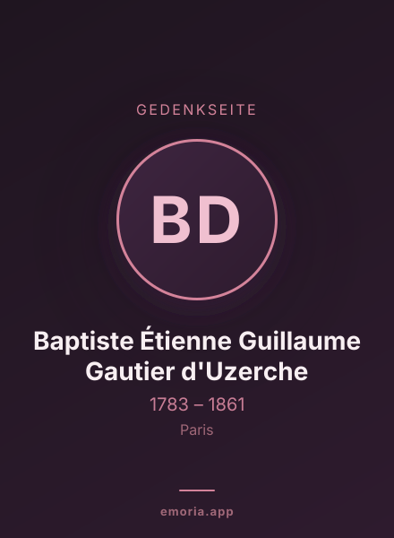Gedenkportrait von Baptiste Étienne Guillaume Gautier d'Uzerche
