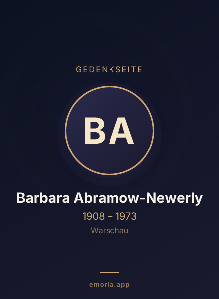 Gedenkportrait von Barbara Abramow-Newerly
