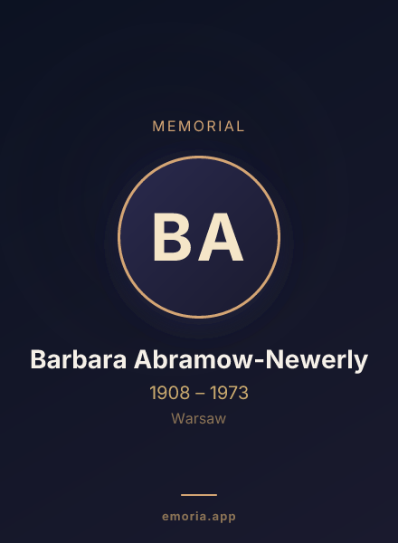 Memorial portrait of Barbara Abramow-Newerly