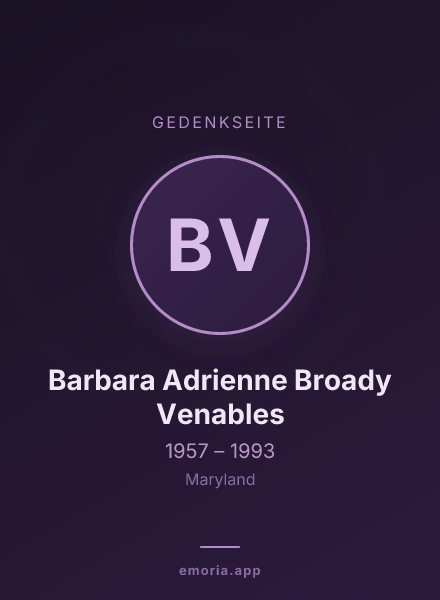 Gedenkportrait von Barbara Adrienne Broady Venables