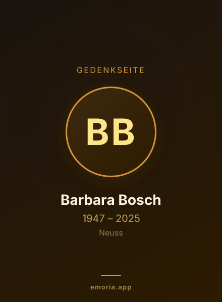 Gedenkportrait von Barbara Bosch