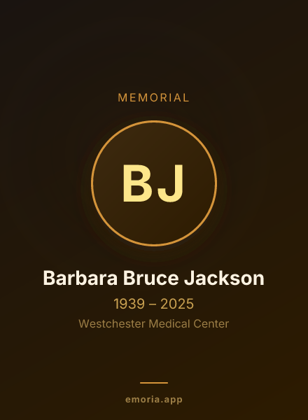 Memorial portrait of Barbara Bruce Jackson