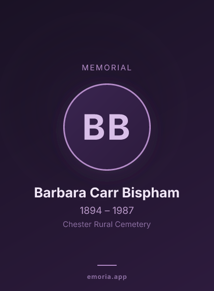 Memorial portrait of Barbara Carr Bispham