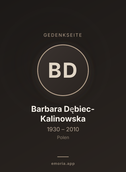 Gedenkportrait von Barbara Dębiec-Kalinowska