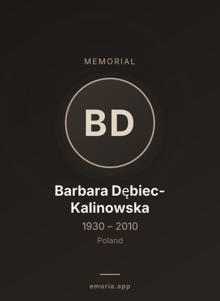 Memorial portrait of Barbara Dębiec-Kalinowska