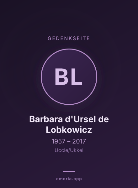 Gedenkportrait von Barbara d'Ursel de Lobkowicz