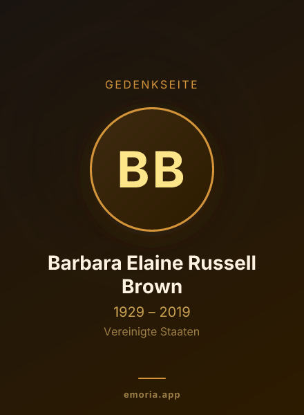 Gedenkportrait von Barbara Elaine Russell Brown