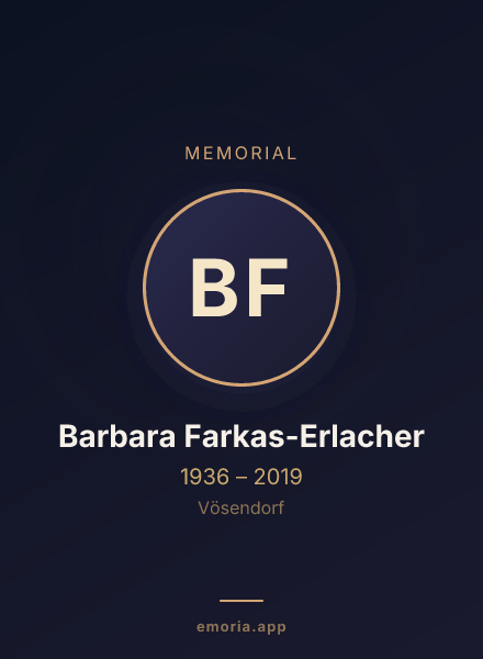 Memorial portrait of Barbara Farkas-Erlacher