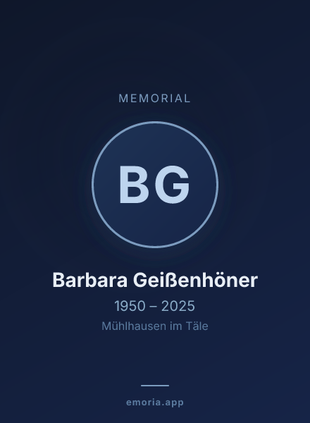 Memorial portrait of Barbara Geißenhöner