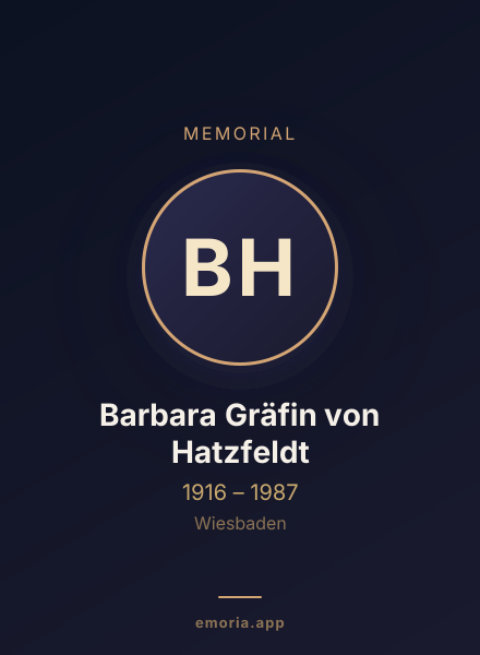 Memorial portrait of Barbara Gräfin von Hatzfeldt