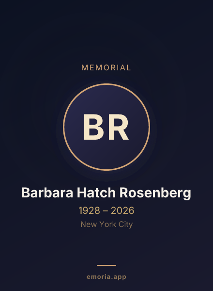 Memorial portrait of Barbara Hatch Rosenberg