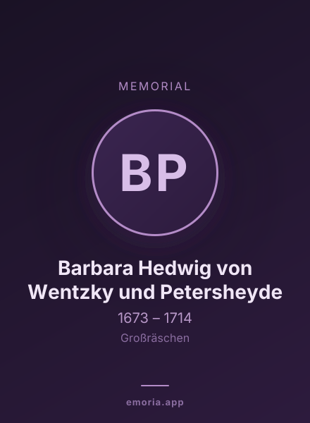 Memorial portrait of Barbara Hedwig von Wentzky und Petersheyde