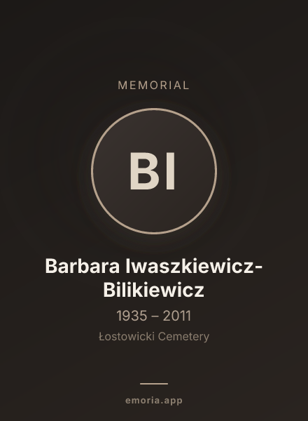 Memorial portrait of Barbara Iwaszkiewicz-Bilikiewicz