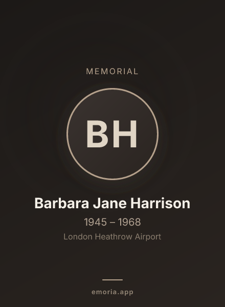 Memorial portrait of Barbara Jane Harrison