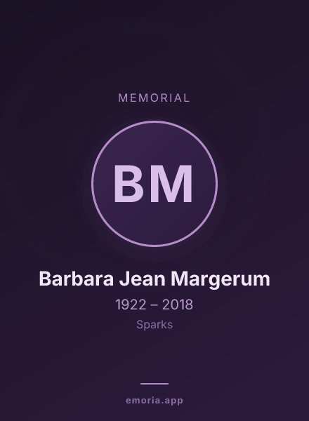 Memorial portrait of Barbara Jean Margerum