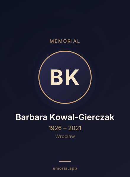 Memorial portrait of Barbara Kowal-Gierczak