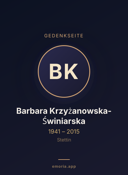 Gedenkportrait von Barbara Krzyżanowska-Świniarska