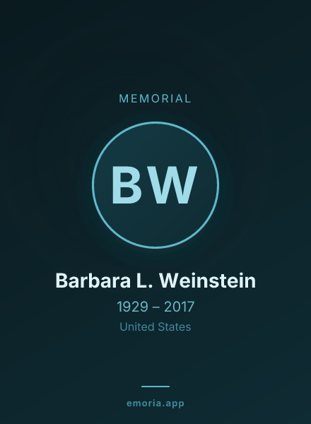 Memorial portrait of Barbara L. Weinstein