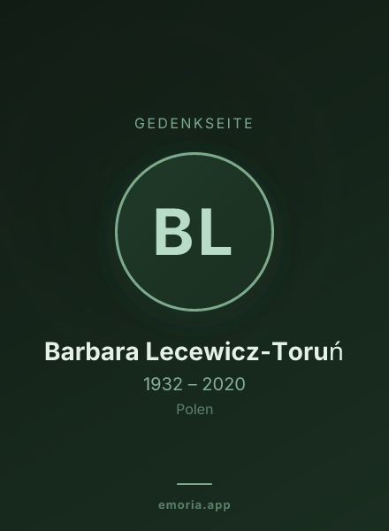 Gedenkportrait von Barbara Lecewicz-Toruń