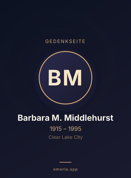Gedenkportrait von Barbara M. Middlehurst