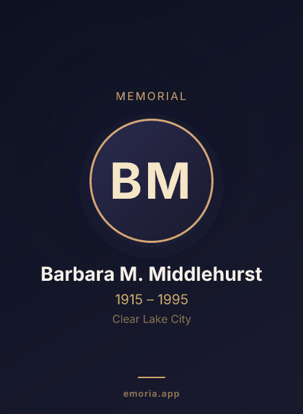 Memorial portrait of Barbara M. Middlehurst