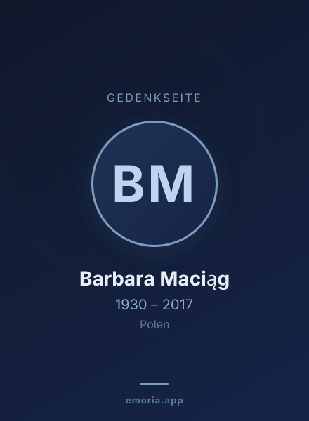 Gedenkportrait von Barbara Maciąg