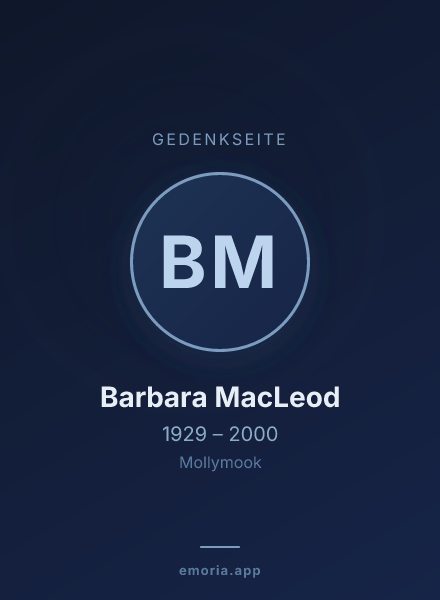 Gedenkportrait von Barbara MacLeod
