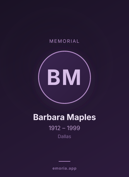 Memorial portrait of Barbara Maples