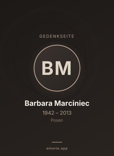 Gedenkportrait von Barbara Marciniec
