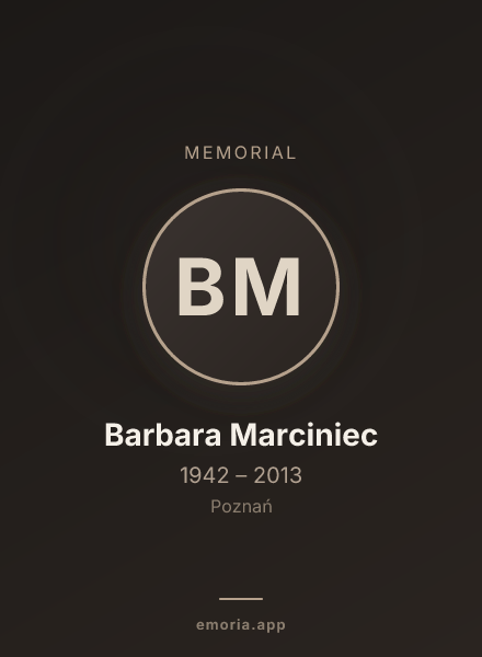 Memorial portrait of Barbara Marciniec