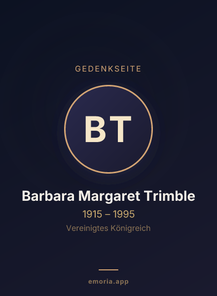 Gedenkportrait von Barbara Margaret Trimble