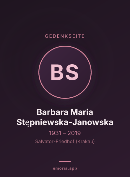 Gedenkportrait von Barbara Maria Stępniewska-Janowska
