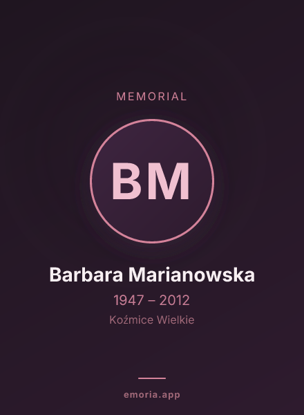 Memorial portrait of Barbara Marianowska