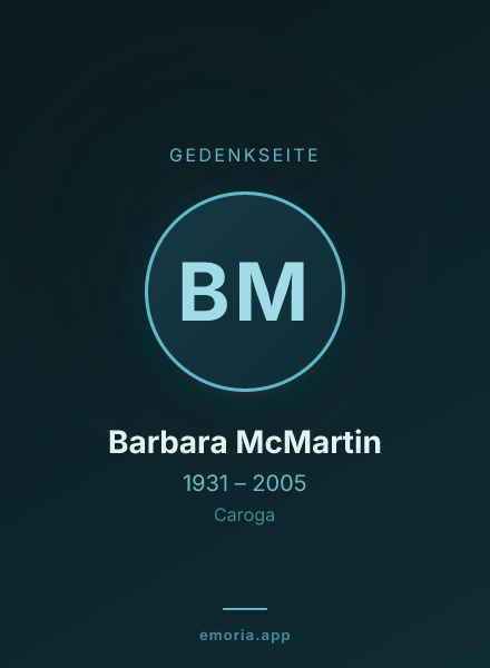 Gedenkportrait von Barbara McMartin