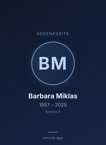 Gedenkportrait von Barbara Miklas