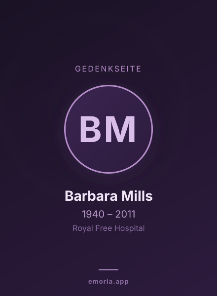 Gedenkportrait von Barbara Mills