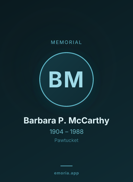 Memorial portrait of Barbara P. McCarthy