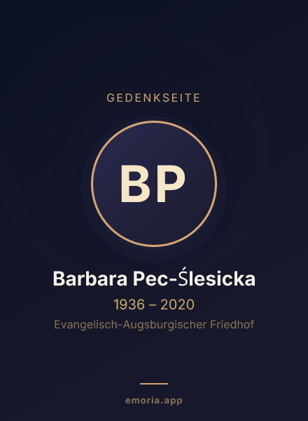 Gedenkportrait von Barbara Pec-Ślesicka