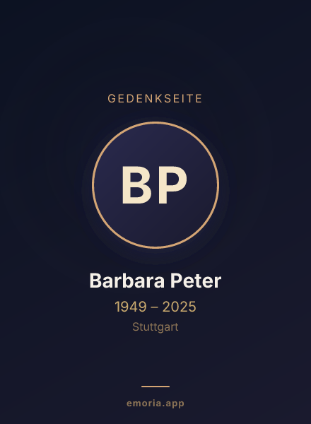 Gedenkportrait von Barbara Peter