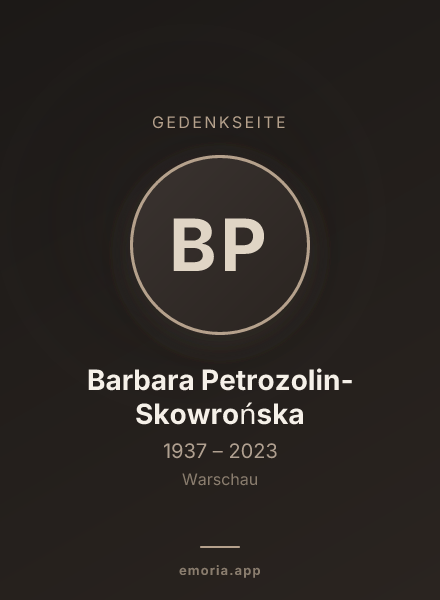 Gedenkportrait von Barbara Petrozolin-Skowrońska