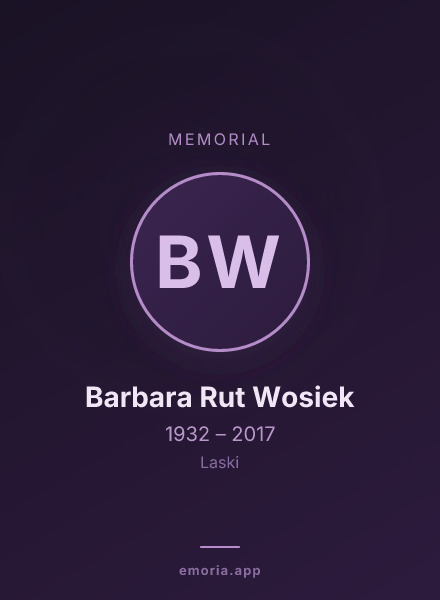 Memorial portrait of Barbara Rut Wosiek