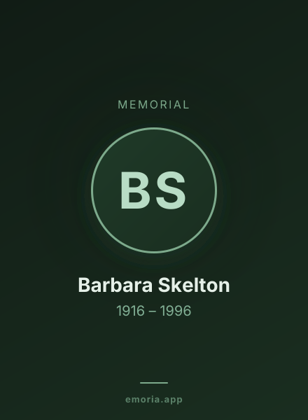Memorial portrait of Barbara Skelton