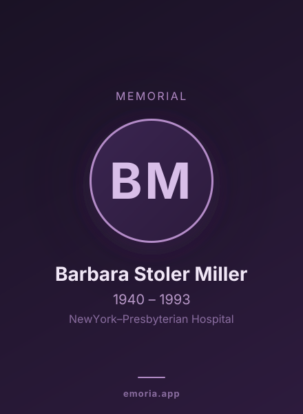Memorial portrait of Barbara Stoler Miller