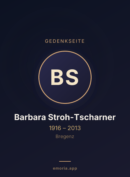 Gedenkportrait von Barbara Stroh-Tscharner