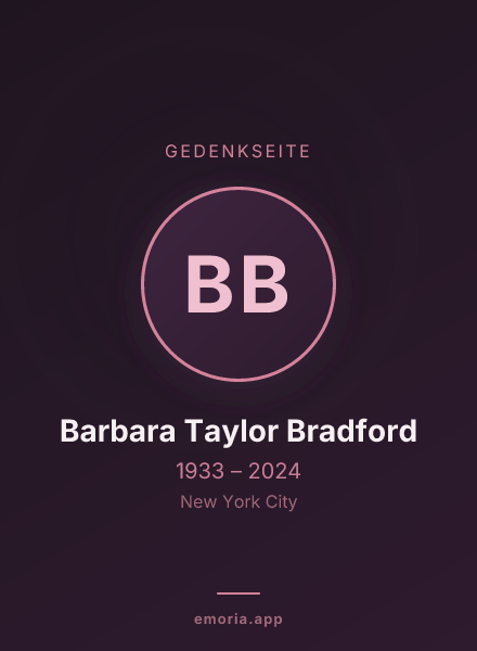 Gedenkportrait von Barbara Taylor Bradford