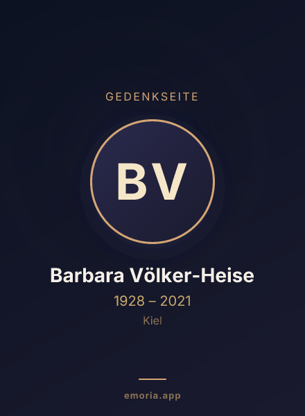 Gedenkportrait von Barbara Völker-Heise
