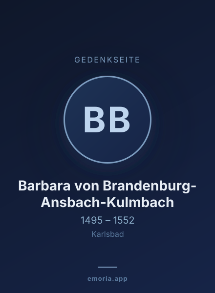 Gedenkportrait von Barbara von Brandenburg-Ansbach-Kulmbach