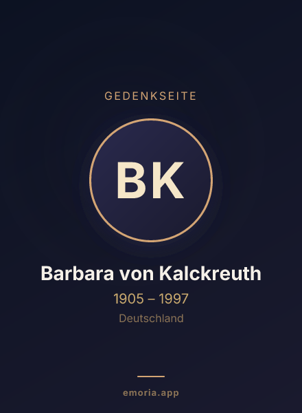 Gedenkportrait von Barbara von Kalckreuth